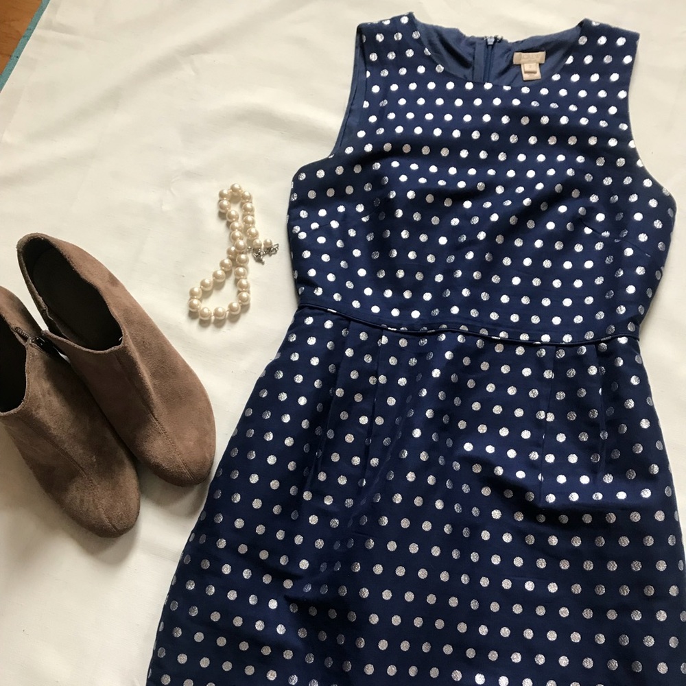 Jcrew navy/diver cocktail dress with pockets
